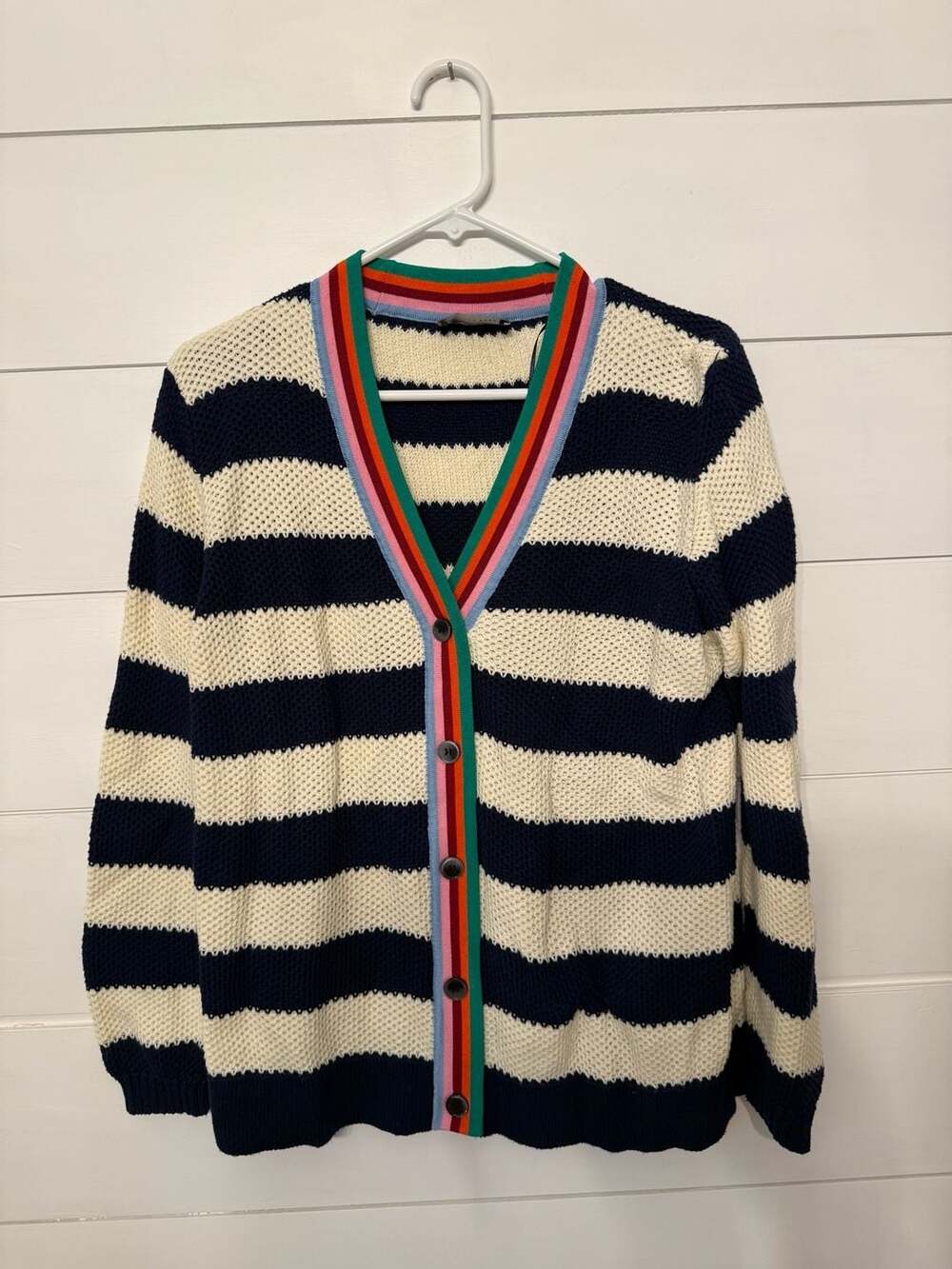 Hudson Gray Striped Button-Front Cardigan Sweater - Picture 3 of 3